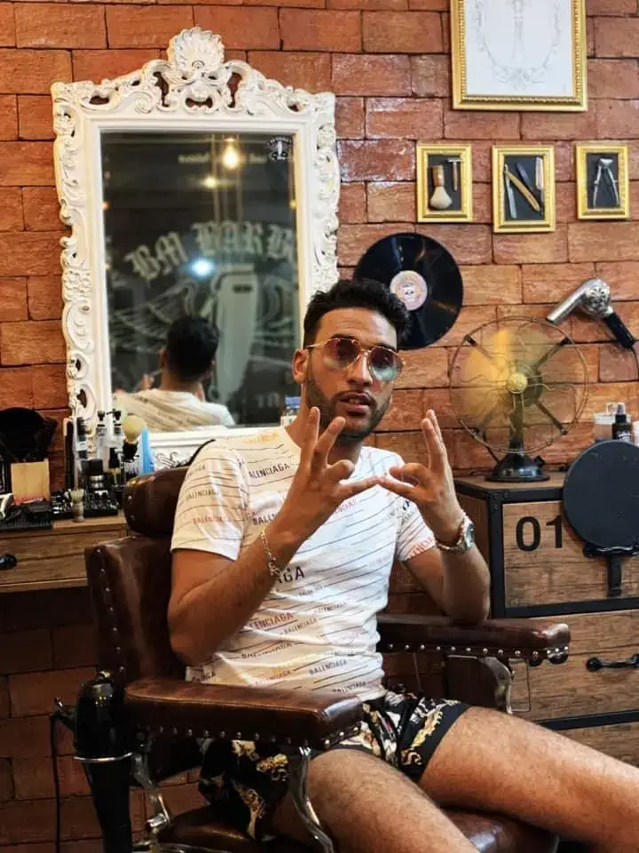 French rapper Heuss l’Enfoiré getting a haircut at Bad Monkey Barber Shop Patong.
