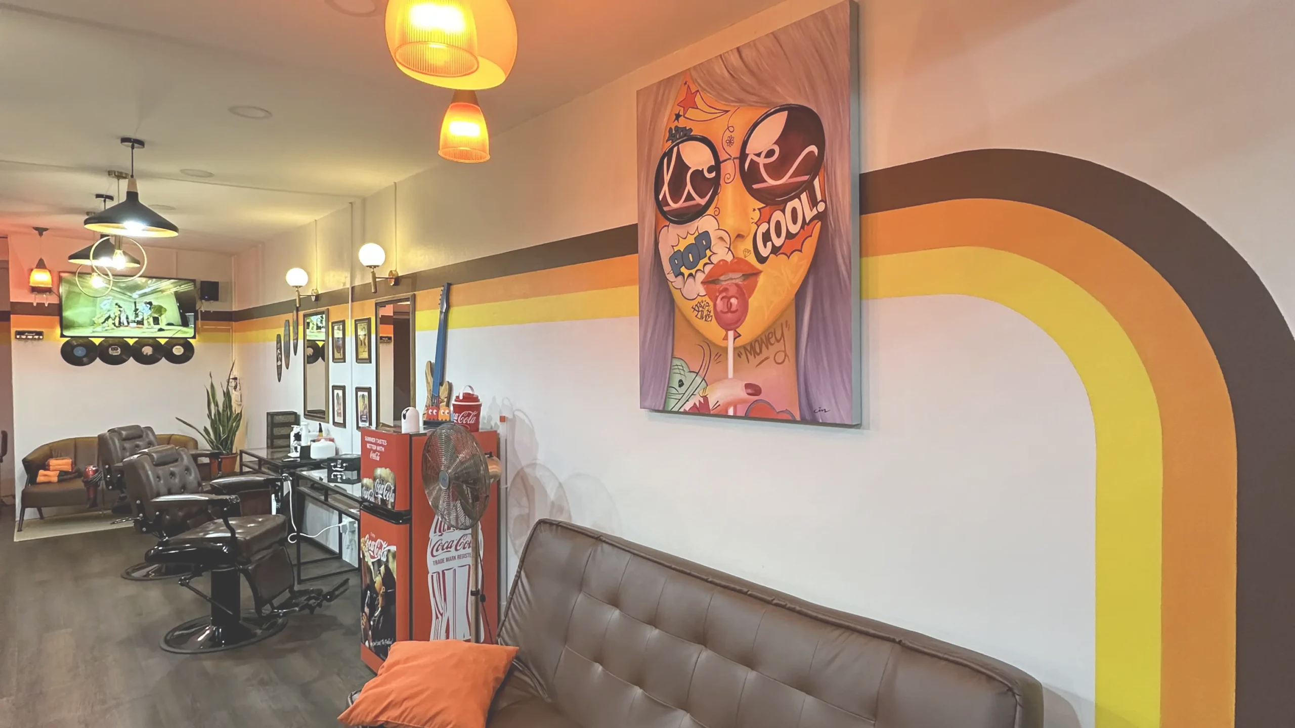 Inside Bad Monkey Barber Shop on Phrabaramee Road, Patong.